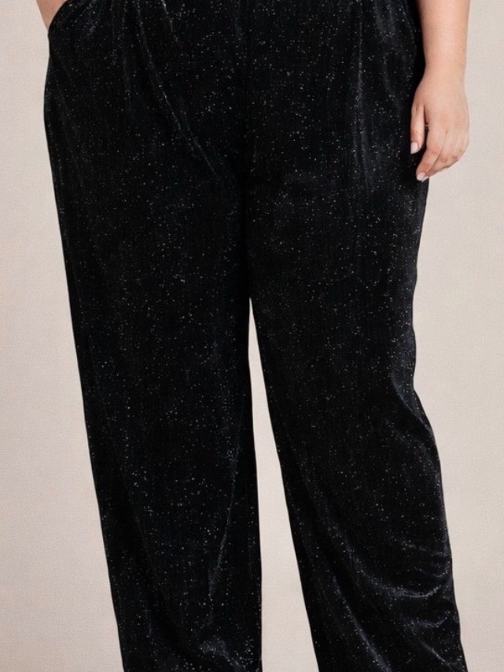 Vince Camuto Shimmery Black Velvet Pants